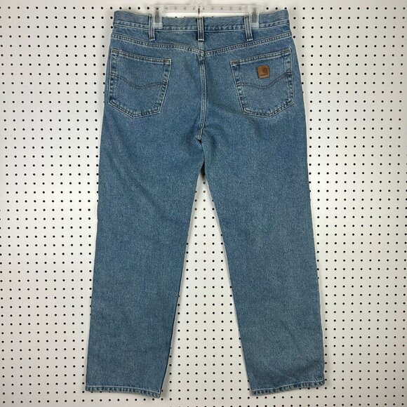 Carhartt Vintage Blue Jeans Size 38x32 Work Wear Traditional Fit B480 LVB Cowboy - Picture 1 of 7